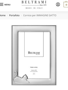 Beltrami Silver Cat Accent Photo Frame